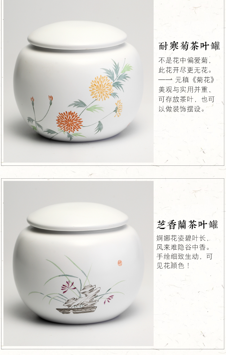 The three regular caddy fixings tea warehouse number in ceramic POTS of jingdezhen S52010 kung fu tea set seal tank size