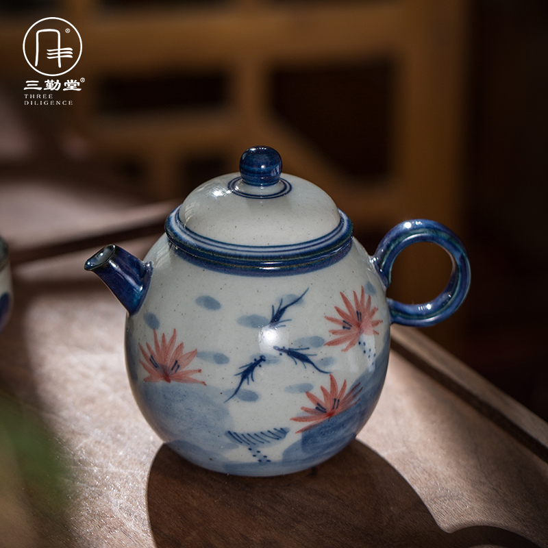 Sanqitang pottery clay pot upside down teapot home single pot Jingdezhen ceramic tea making teapot S22016