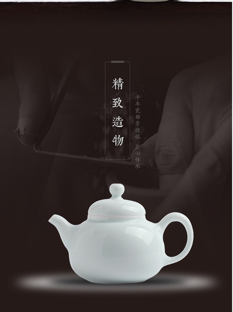 The three frequently shadow blue little teapot kung fu tea tea ware jingdezhen ceramics office home jun DE pot by hand