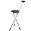 Multifunctional Elderly Crutch Stool, Curved Handle Crutch Stool, Triangular Crutch Stool with Seat Board, Foldable, Portable and Lightweight