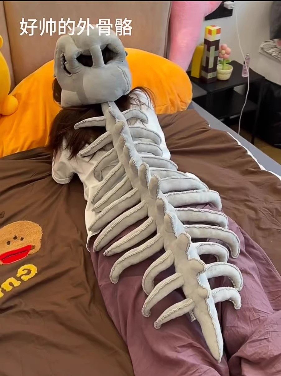 Dinosaur Skeleton Headgear New Style Domineering Chinese Dinosaur Park Headgear Plush Toy Doll Gift for Male and Female Friends