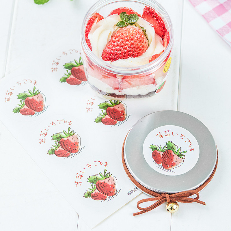 Taste Stickers Seal Patch Ice Cream Milk Tea Drink Baking Cake Strawberry Mango Paste Decorative Adhesive Hand