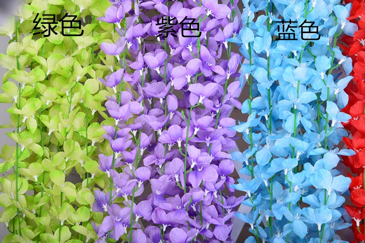 Mô phỏng Wisteria Hoa Bean Hoa cẩm tú cầu Chuỗi hoa Hoa nhựa Hoa giả Hoa cưới Arch Điều hòa nhiệt độ ống trang trí Hoa Vine - Hoa nhân tạo / Cây / Trái cây