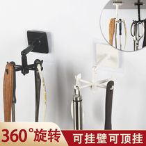 Rotatable hook-free wall-mounted kitchen wok shovel containing wall hanging frame home powerful viscose shelf