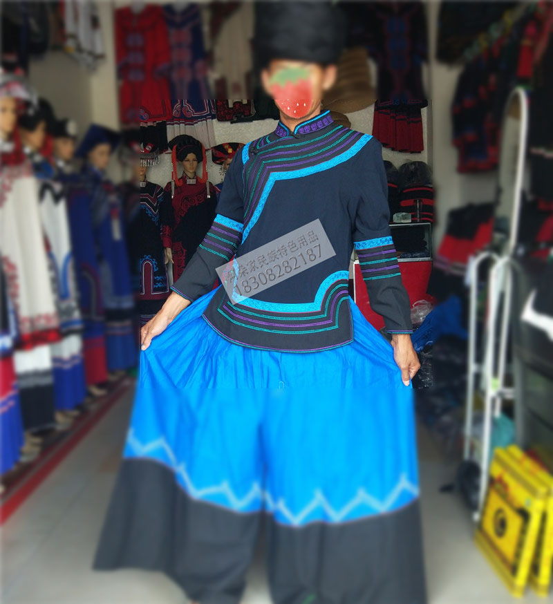 Liangshan Xichang Yi Clothing Clothing Clothing Men's Clothing Suit Embroidery Flowers Zhongshan Clothing Ethnic Minority Style Clothing