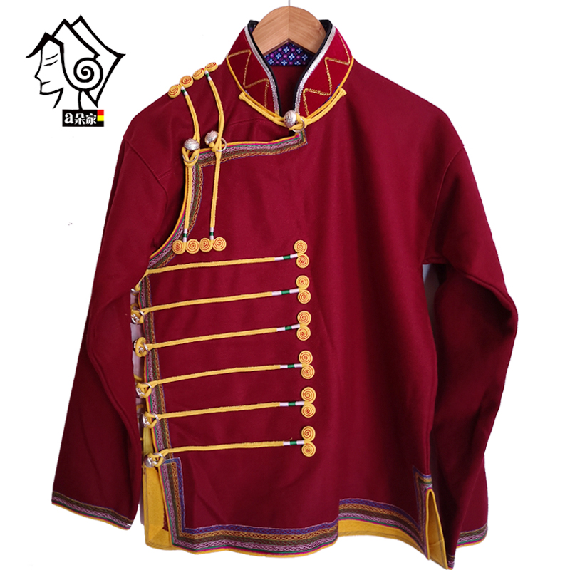 Cool Mountain Yi Costume Men's Clothing New Groom Loaded with red Mao Adutyan autumn winter jacket Minority dress