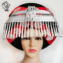 Cool Mountain Yi hat childrens disc hat black imitation silver streaming Su bridal hat photography dance hat ethnic style accessories