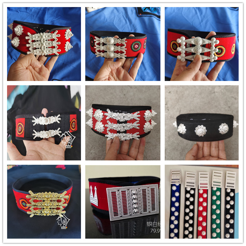 Cool Mountain Yi collar Neckline Licensed Silver Golden Yellow Women Dress Accessories Imitation Silver Imitation Gold Collar Flowers National Wind Lock Bone Chain Belt