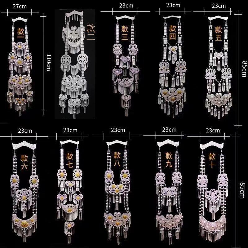 Yi Yi bra brand necklace plated silver silver dress dress hanging long stream Suluxury film and television stage accessories