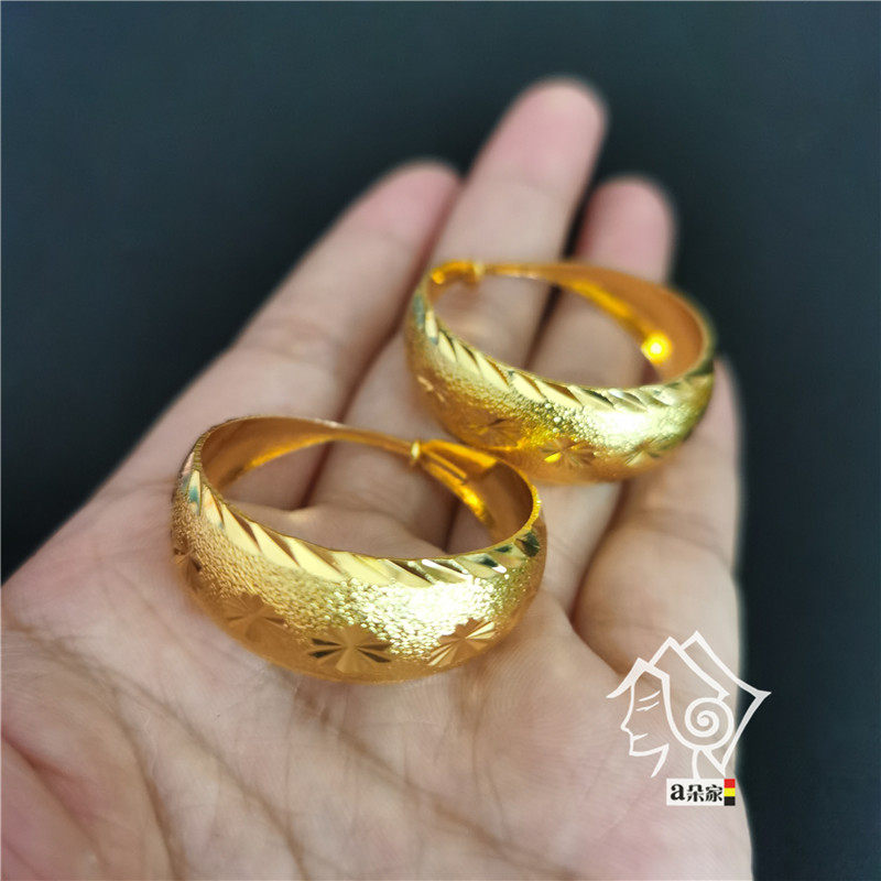 Yi Langshan earrings female sand gold circle earrings of the national fancy jewelry