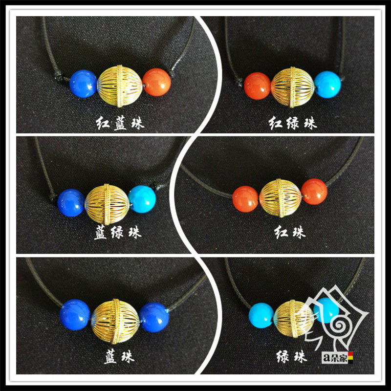 Cool Mountain Yi Necklace Lovers Strings Beads Necklace Gold Necklace Color Beads National Wind Handmade String Bead Necklace Lock Bone Chain
