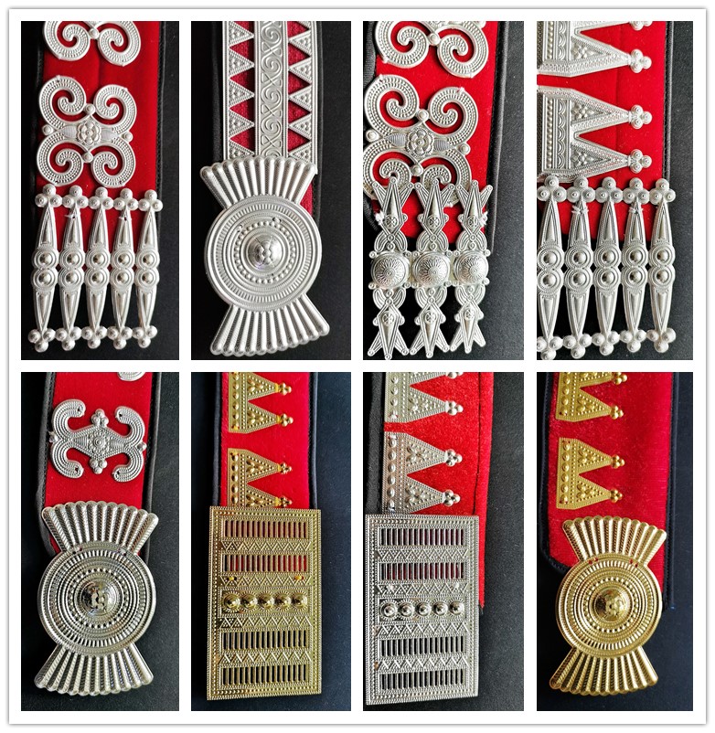 Liangshan Yi Nationality Collar Collar Flower Collar Square Bow Imitation Silver Ladies Clothing Accessories Decoration