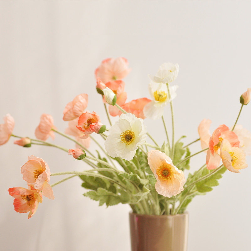 6 Icelandic Light Simulation Flower Natural Color Home Living Room Decorated Silk Flower F626