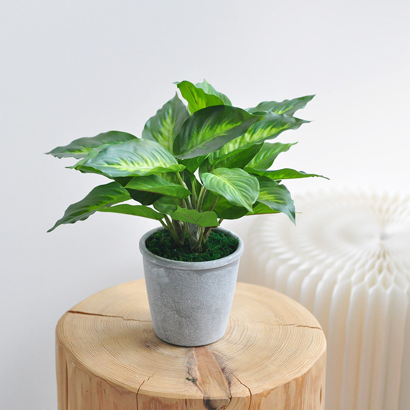 Simulation Green Plant Bamboo Artichoke Bonsai Resin Basin Home Office Greening Small Table Swing Decoration Potted art383