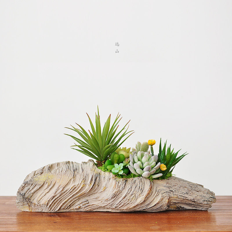 Far mountain emulation Multi-meat combined potted living room Book room New Chinese style Mood Meditation Table Pendulum decorations art320