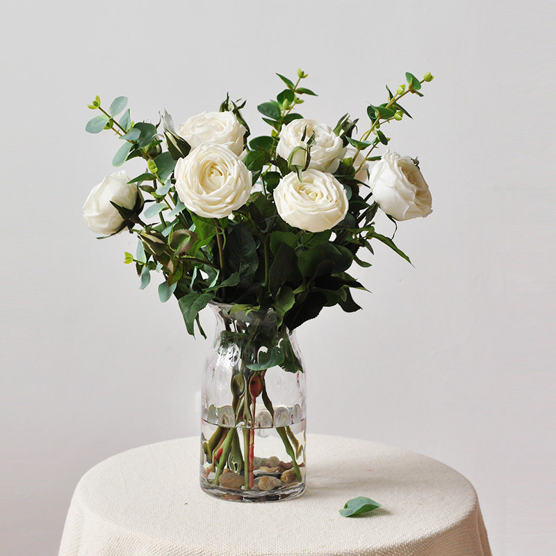 (Nine Thoughts) Hand Feel Emulation Rose Floral Art Eurostyle Style Dining Room Fake Flower Decoration Pendulum art299