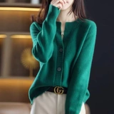 Весенний осенний короткий однотонный кардиган, свитер, трикотажная куртка, 2023 года, оверсайз, в западном стиле