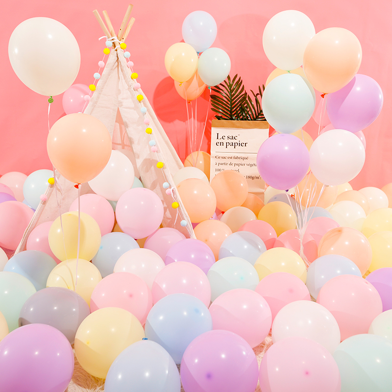 Net Red Macaron Balloons Girls Dream Birthday Party Scene Placement Romantic Wedding courtrots Wedding Decorations