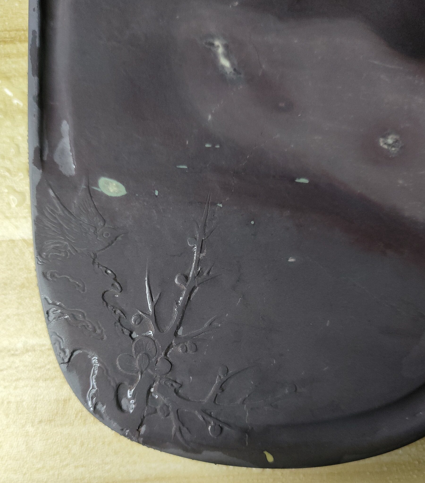 товар из китая 忠心端砚 真正三大名坑旧坑仔岩 鱼脑冻透底 天青质地 实用收藏