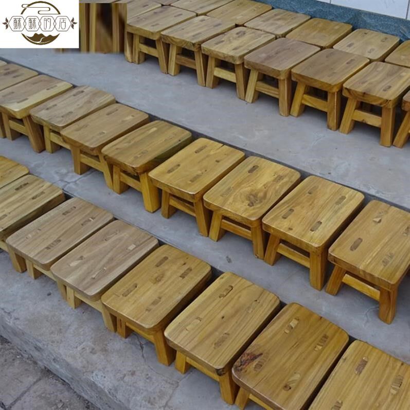 Log color small board board stool home solid wood creative wood Nordic low stool bench board orange stool wooden board stool