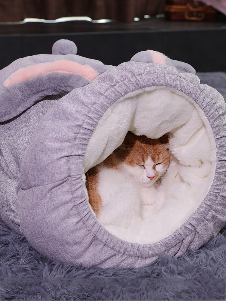 Cat Sleeping Cat's Nest Winter Warm Sleeping Bag Closed House Deep Sleep Tunnel Cat Supplies Winter