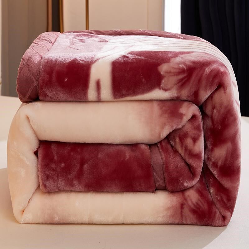 Quilt winter quilt thickened warm double layer Raschel blanket winter blanket wedding single double fleece blanket student