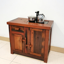 Old Ship Wood Tea Water Cabinet Corner Dining Side Cabinet Solid Wood Chinese Style Burning Water Table Domestic Tea Water Shelf Shelve Tea Cabinet Containing