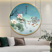 Lotus Jiuyu Tufu Cross embroidered 2021 new embroidered small piece line embroidered living room yourself handmade simple new hand Chinese