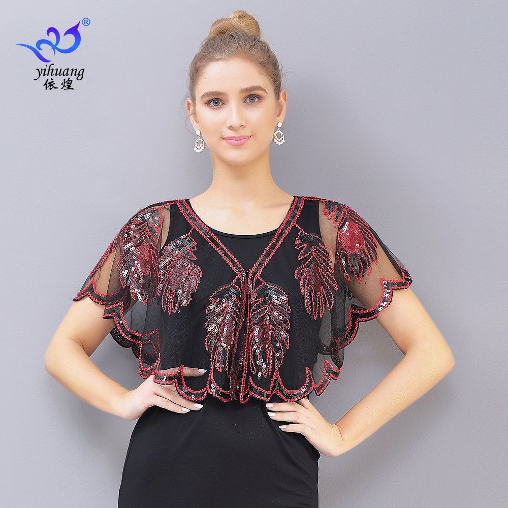 New web-yarn sequel small shawl gown small jacket Shoulder Short sequel Little extra-virgin dance with a thin female cloak