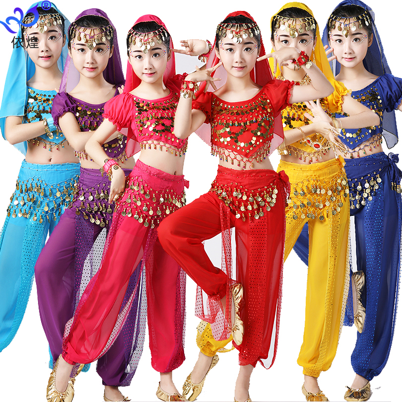 New Children's India Dance Form to perform belly dance suit Xinjiang Dance National Dance suit Tianzhu Girl