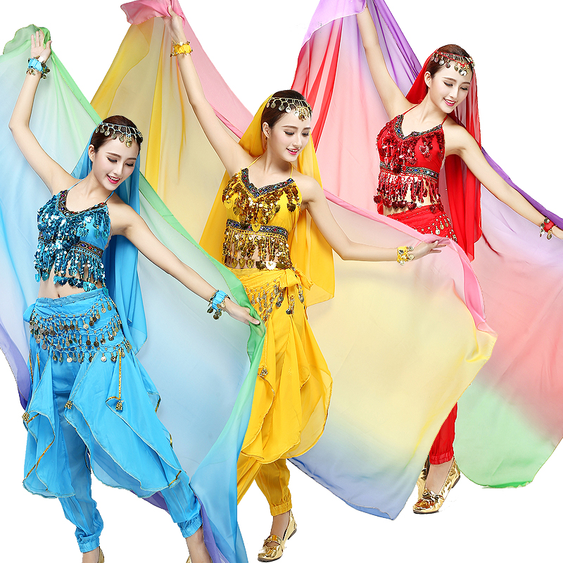 New Indian dance table performance clothing belly leather dance suit adult geranium girl Egyptian dance practice costume