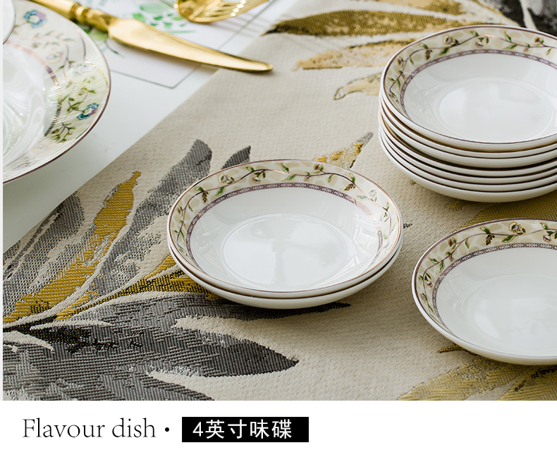 High dishes suit 56 skull jingdezhen porcelain tableware ceramics ten bowl dish plate household composition