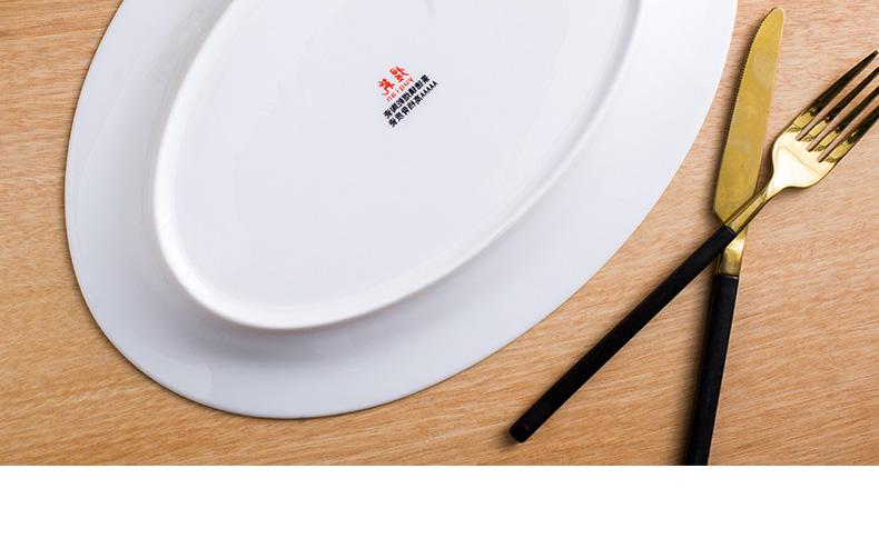 Steamed fish dishes of jingdezhen ceramic contracted ltd. green flower oval Chinese large fish plate of the new home