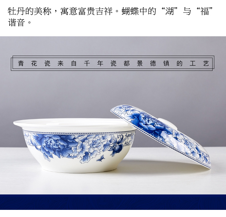 Ipads China big bowl soup pot nine inches pot soup pot microwave oven for jingdezhen ceramics with cover