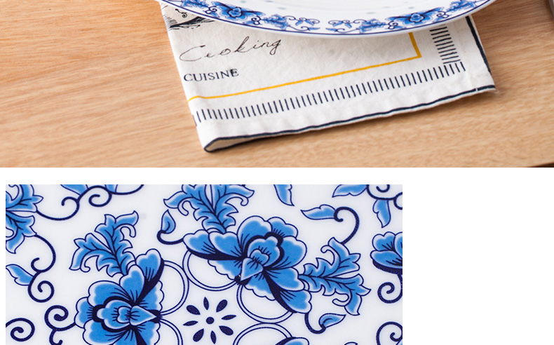 Steamed fish dishes of jingdezhen ceramic contracted ltd. green flower oval Chinese large fish plate of the new home