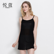 Summer New Real Silk Harness Long Skirt Woman Slim Fit Bottom Dress Sauna Silk Knit Home Casual Pyjamas Sleeping Dress