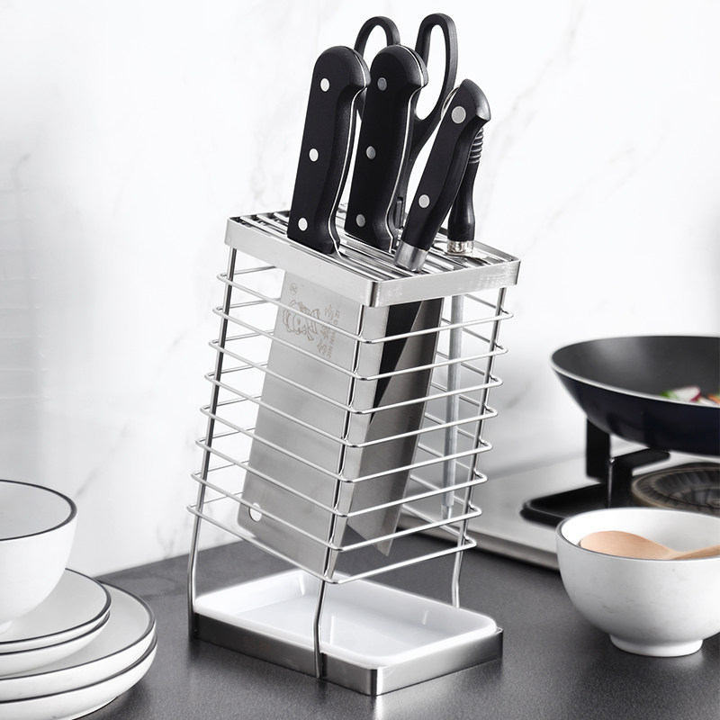 onlycook Stainless Steel Knife Holder Home Kitchen Knife Seat Drain Rack Kitchen Knife containing layer Shelf Cutter Shelf Shelving