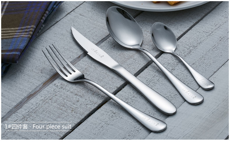 Onlycook hộ gia đình bằng thép không gỉ bộ dao kéo bít tết dao ba mảnh bộ dao Phong cách châu Âu Bộ đồ ăn phương Tây đĩa dùng 1 lần
