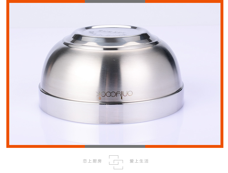 Onlycook 304 bát inox đôi cách nhiệt chống vảy bát trẻ em chống rơi bát bộ đồ ăn bát cơm gia đình đĩa giấy dùng 1 lần