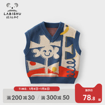 Rabbi Tree Childrens sweater vest autumn winter 2022 new baby horse clip boy boy waistcoat spring vest