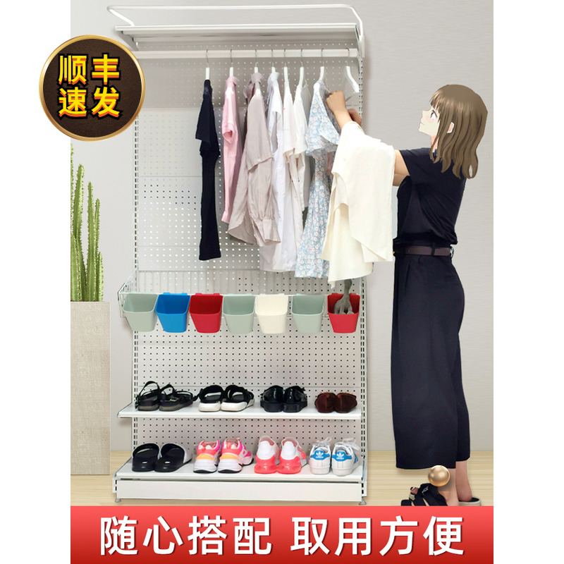 1 6 meters high wardrobe walk-in cloakroom rental house open hanger net red hardware shelf transformation girl