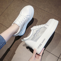 Hong Kong Tide Cards Little White Shoes Women Spring Summer New Thick Bottom Inner Heightening ins Ultra Fire Hollowed-out Breathable Casual Sneakers