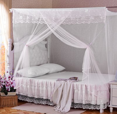 Double bed without bracket student old-fashioned mosquito net square top single door bar encryption household square top free installation