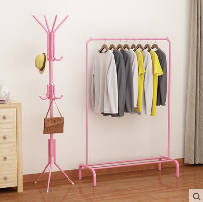 Floor folding Easy Dormitory Clothes Hanger Single Lever Type Mobile Home Bedroom Hanging Hanger Indoor outdoor balcony