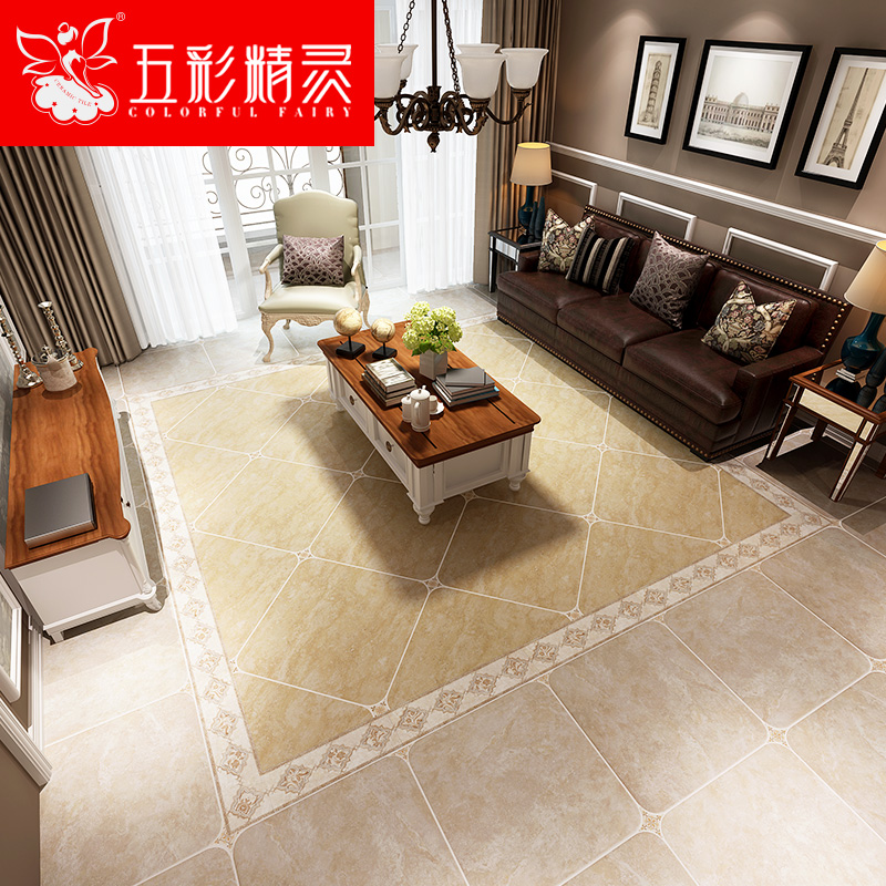 Colorful Elf Claude Series Living-room Floor Tiles Accessories Ground Flower Line Corner Flower Slices American Mediterranean Tile Styling