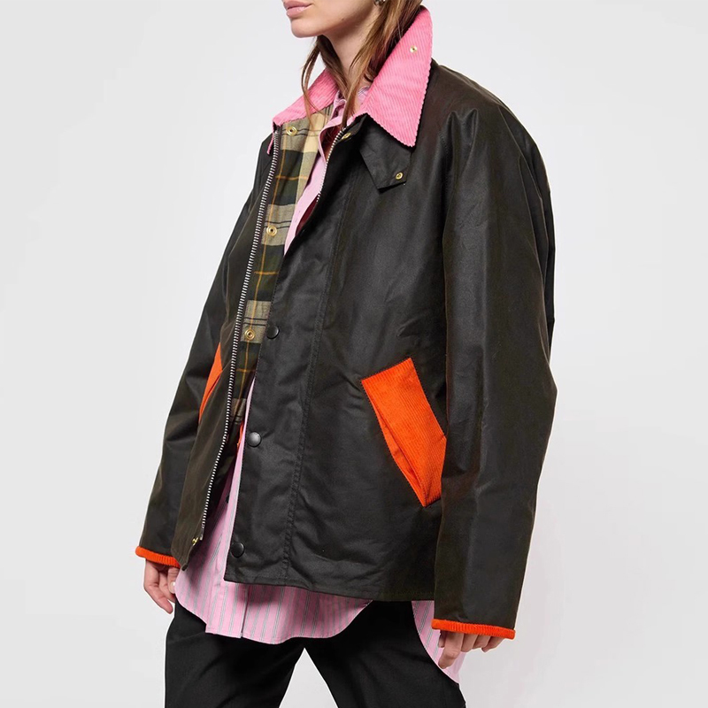 Bar Non-Oil Wax Co-Branded Barn Style Hunting Jacket for Men, Autumn Oil Wax Feel Spring Jacket, Loose Trench Coat, Workwear Jacket for Women