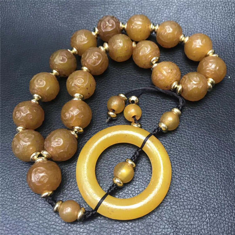 Ruyi old agate pearl eighteen son Buddha Pearl old Manau hand alchemist string of ancient play miscellaneous antiques collection