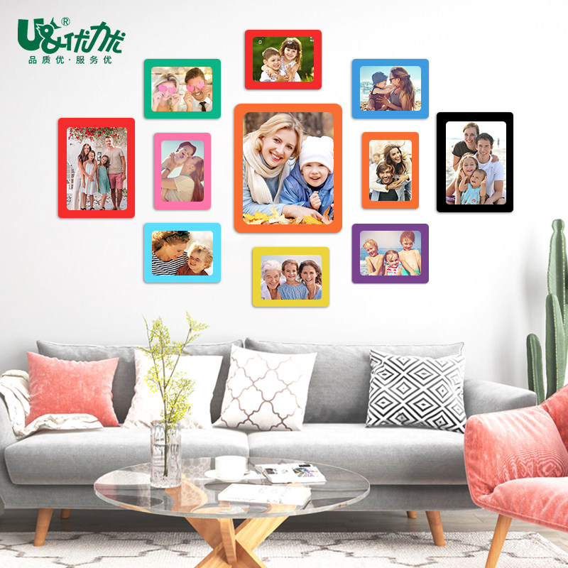 Nordic modern hanging wall 6 inch photo frame PVC magnetic picture frame living room decoration photo frame photo wall sticking 8K photo frame hanging wall