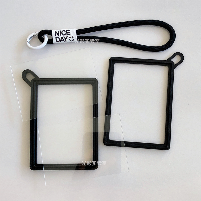 Reversible Film Photo Keychain Plastic Case Small Card Photo Frame Gift Pendant Photo Acrylic Protective Cover Hanging Ornament