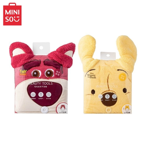 Miniso, клубника, полотенце для волос, плюшевый быстросохнущий мультяшный платок, хорошо впитывает воду